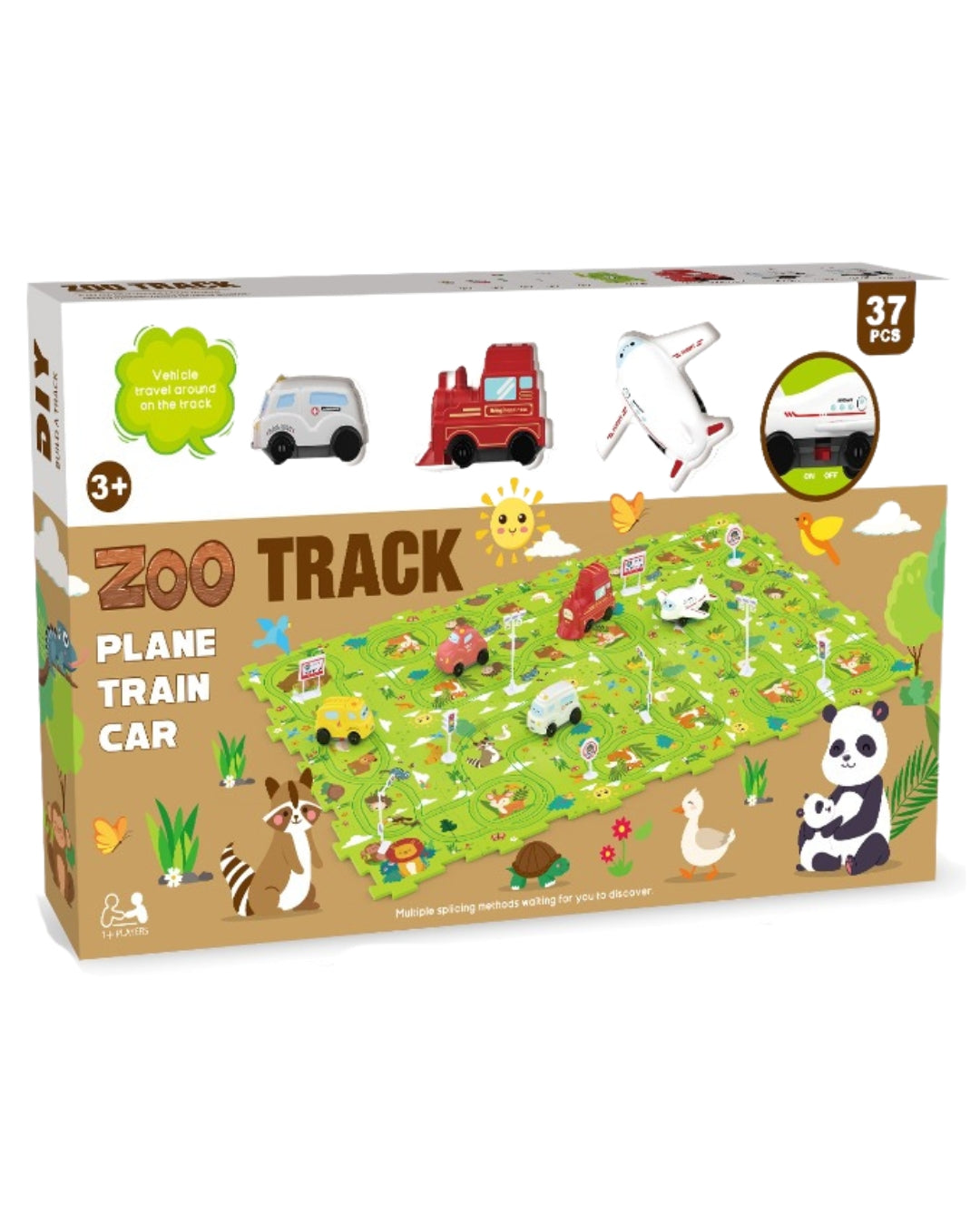 Zoo-Themed Car Track Building Set