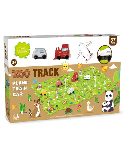 Zoo-Themed Car Track Building Set