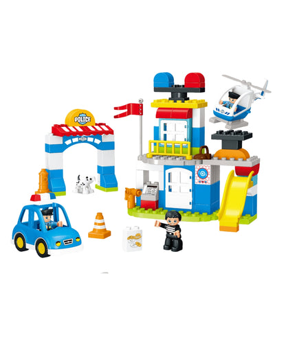 City Police Station Interlocking Bricks Building Set (Assorted)