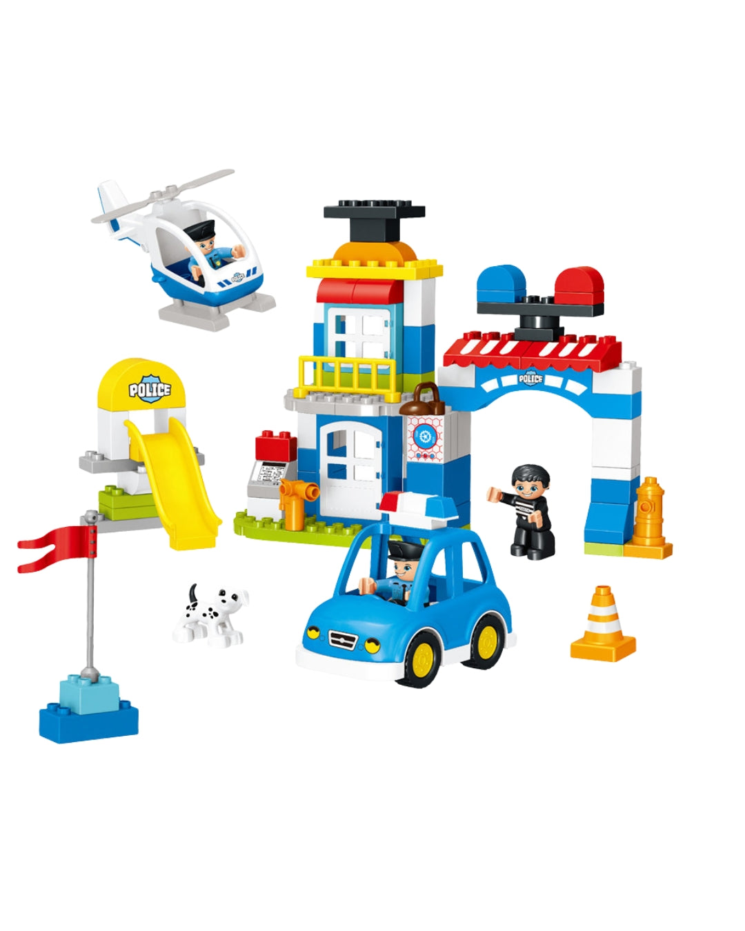 City Police Station Interlocking Bricks Building Set (Assorted)