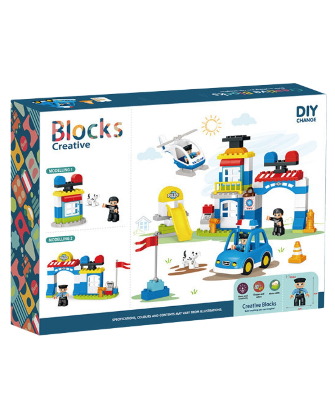 City Police Station Interlocking Bricks Building Set (Assorted)