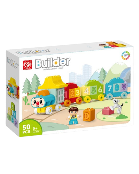 Builder Train-Themed Building Blocks Set
