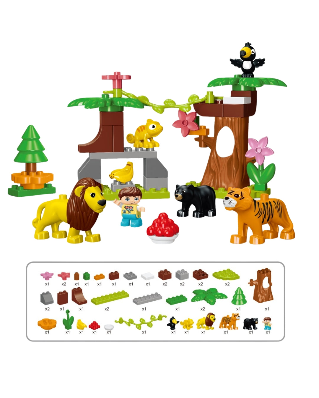 Jungle Animal Building Blocks Set