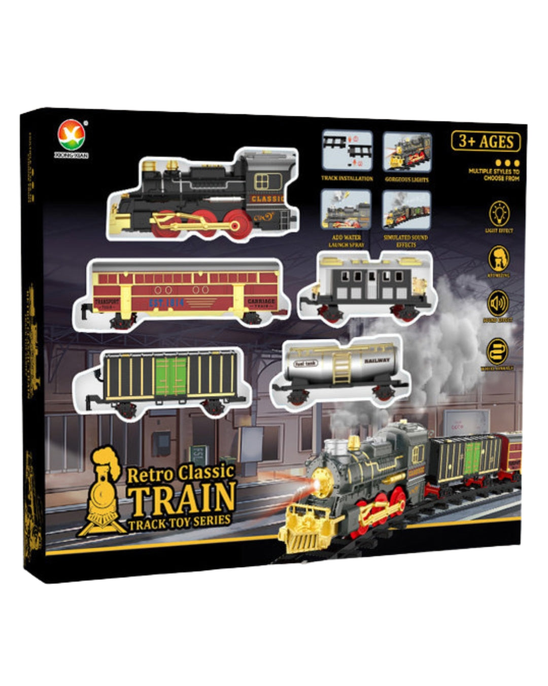 Retro Classic Spray Train Track Toy Set