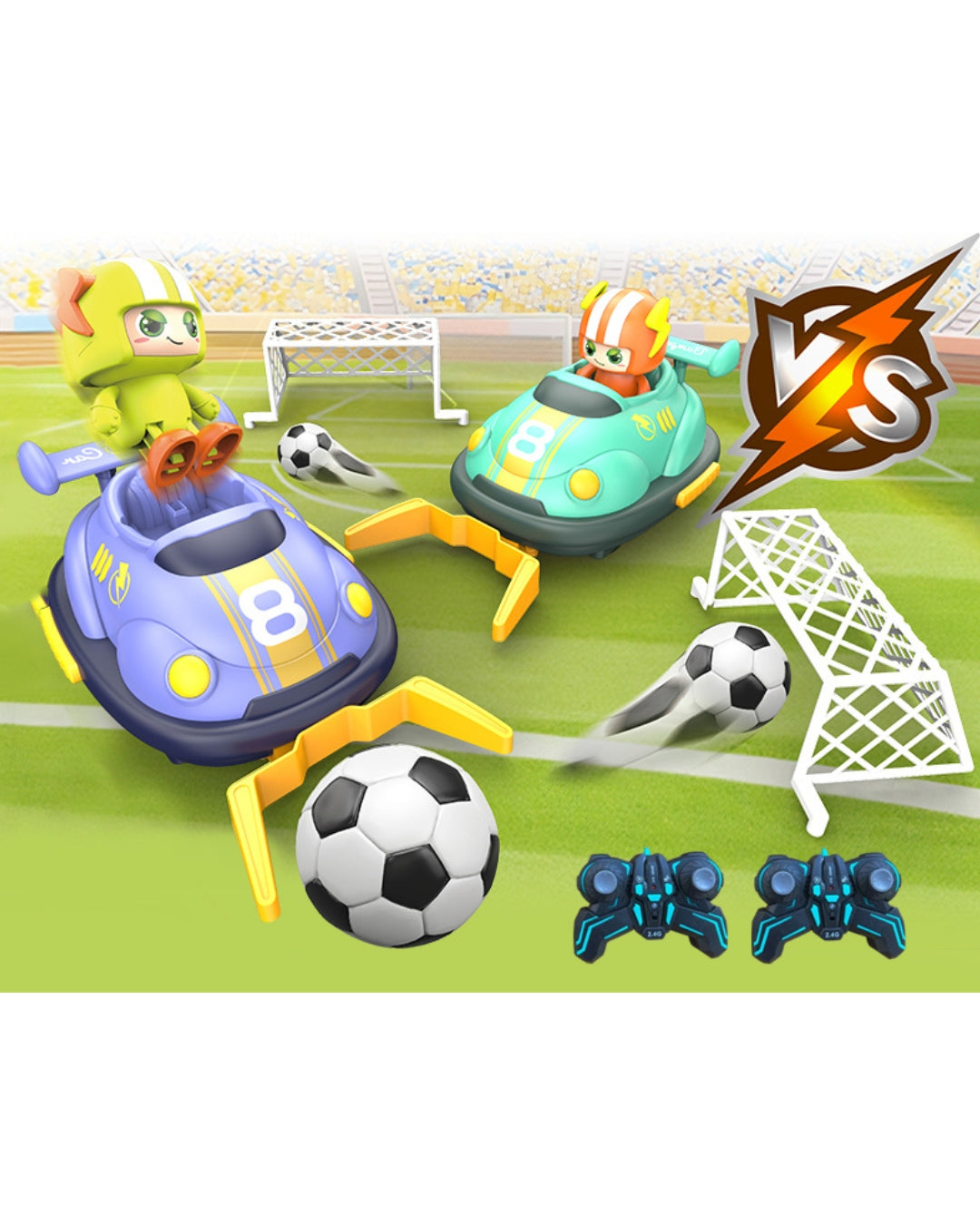2.4G RC Football Match Bumper Car Set