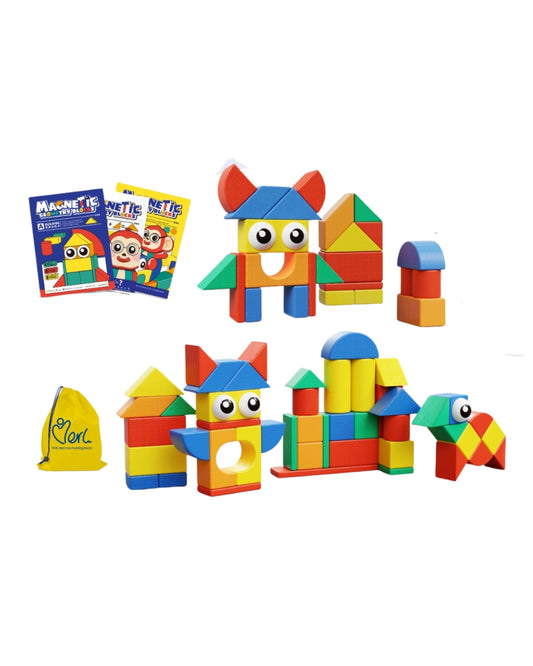 62-Piece Magnetic Building Blocks Set