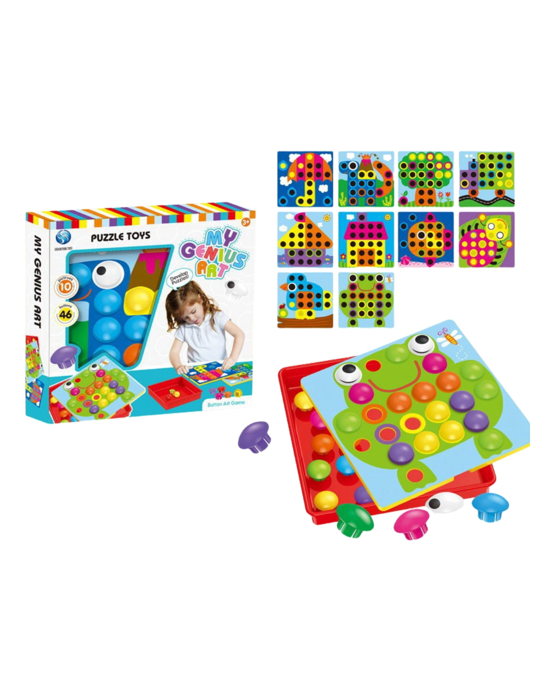 Art Button Mosaic Puzzle Toy