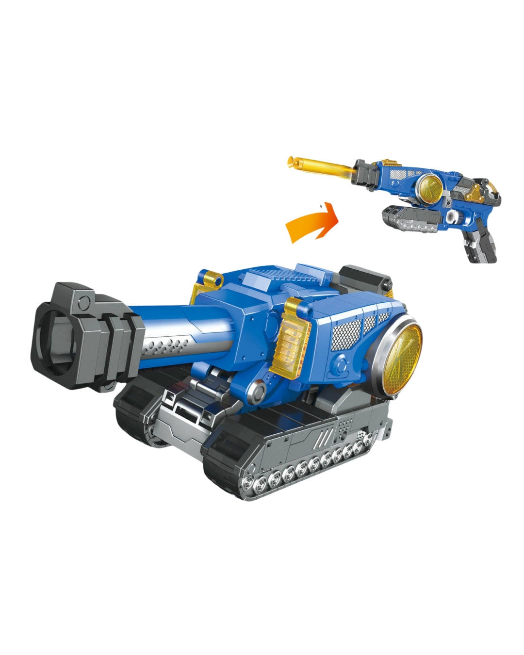 Transform 2-in-1 Die-Cast Blaster to Tank Toy