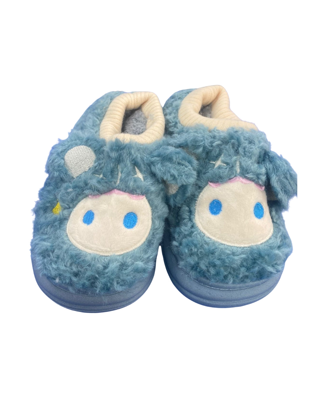 Blue Plush Character Slippers