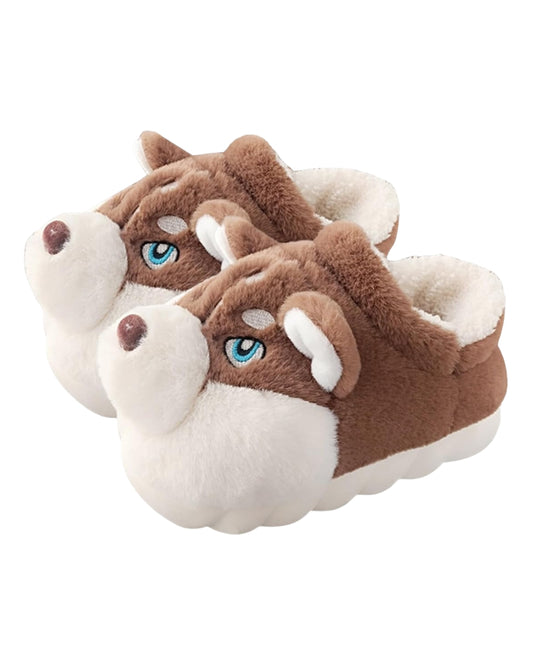 Husky Dog Plush Slippers (Assorted)