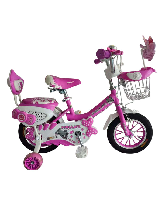 Purple 12-Inch Bicycle with Basket