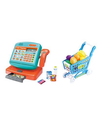 Electronic Cash Register & Shopping Trolley Playset