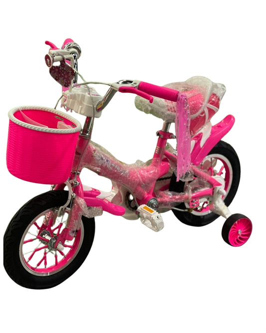 Purple 12-Inch Bicycle with Basket