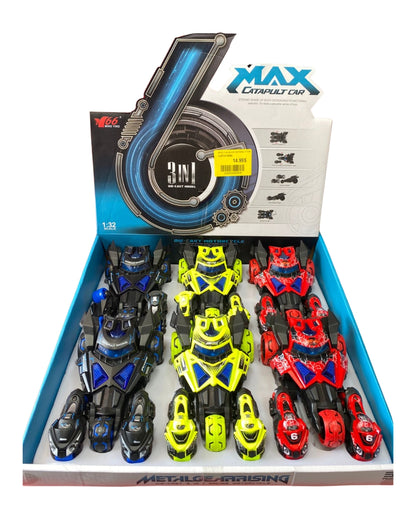 3-in-1 Max Catapult Car with Motorcycle Launchers (Assorted)