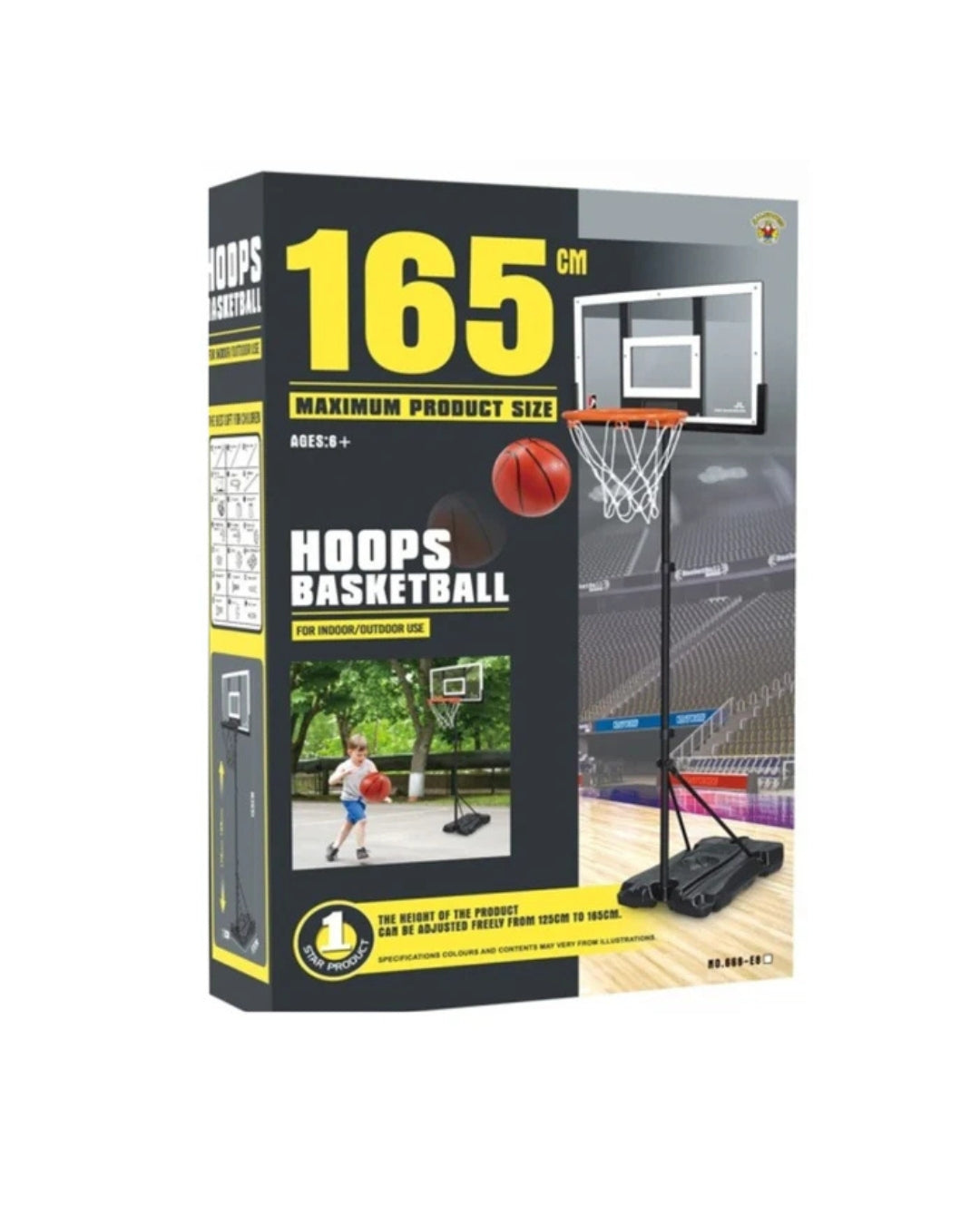 Adjustable Basketball Hoop (165CM) + Basketball Bundle