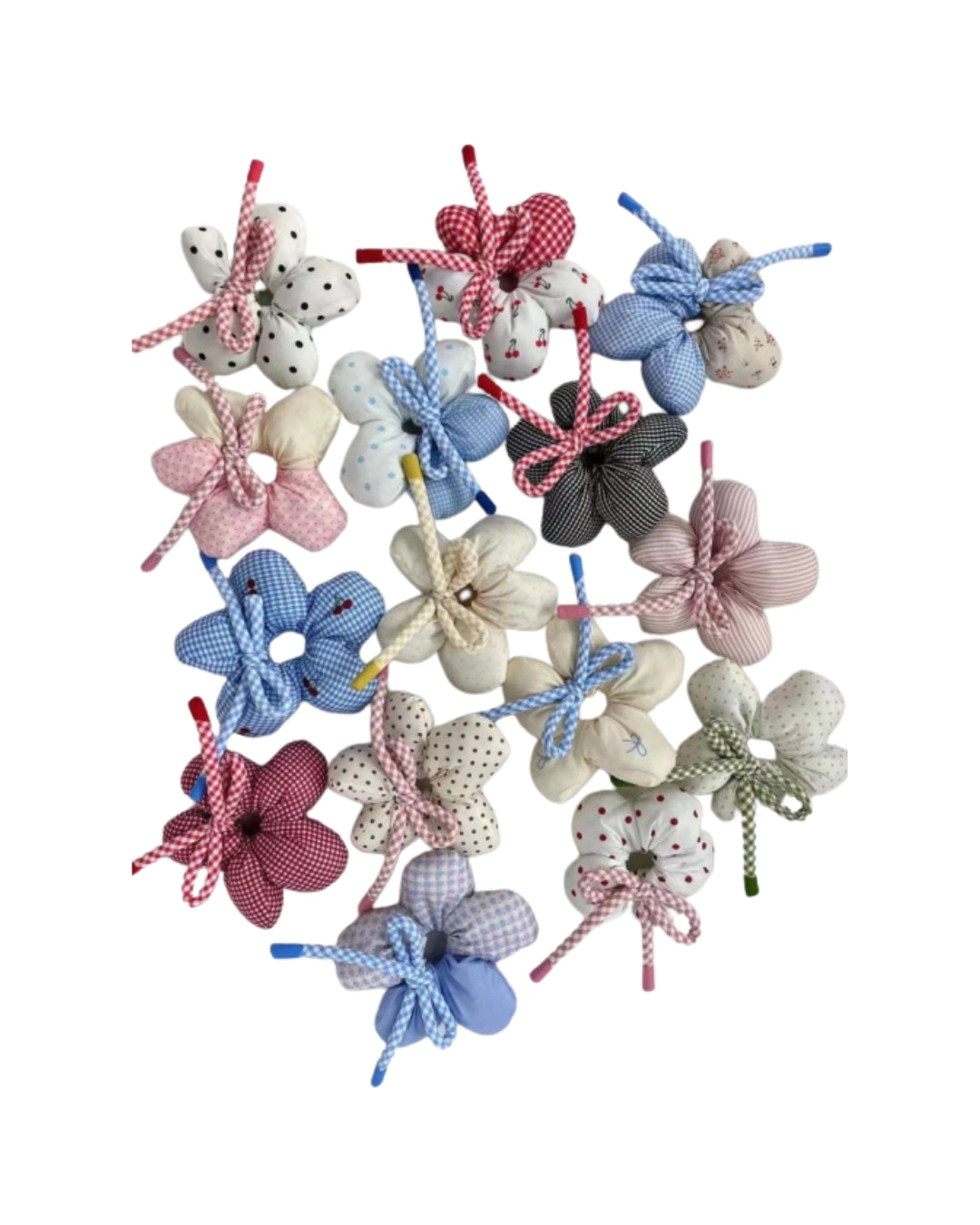 Fabric Flower Hair Ties