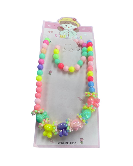 Colorful Bear Charm Jewelry Set