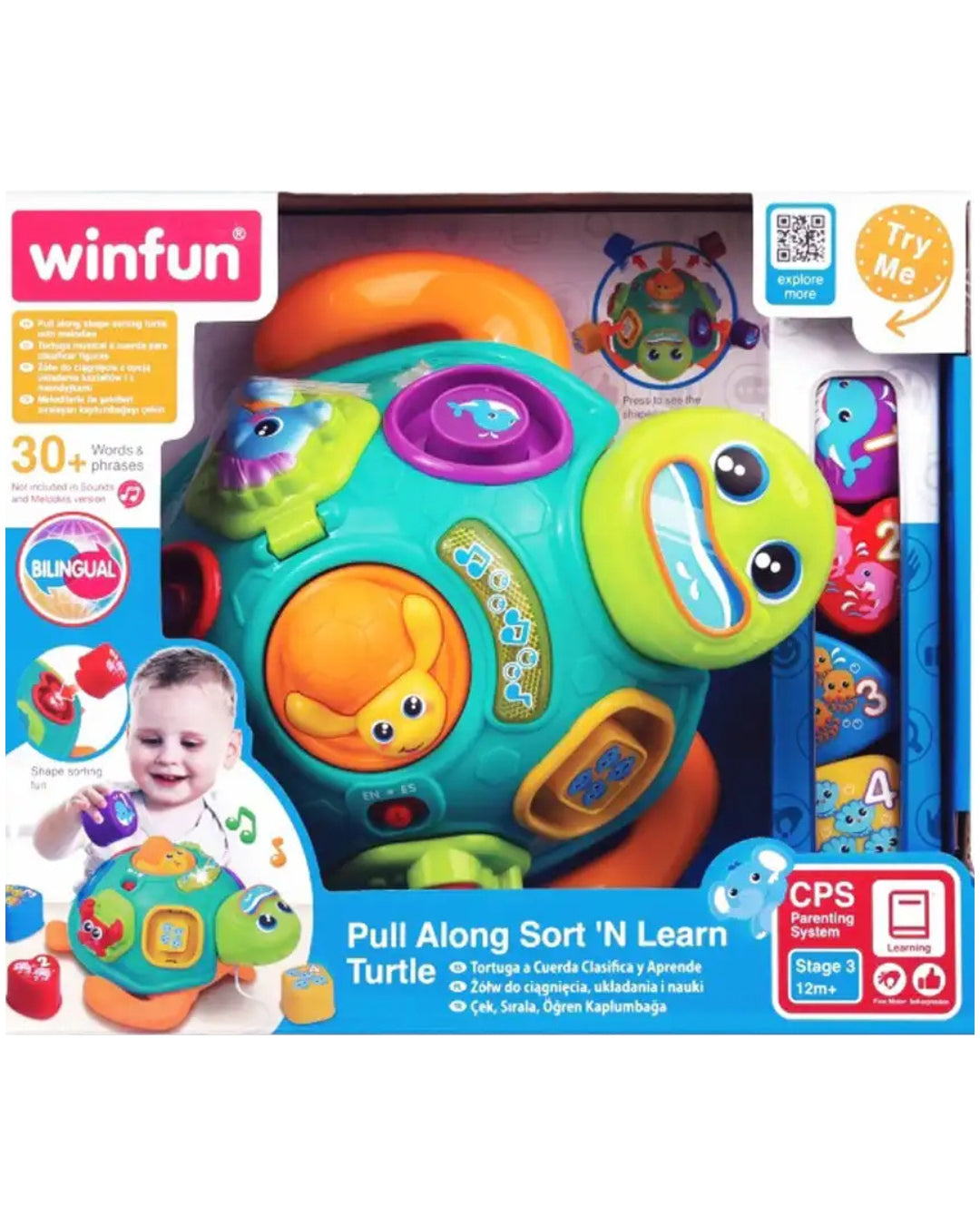WINFUN Pull Along Sort N Learn Turtle