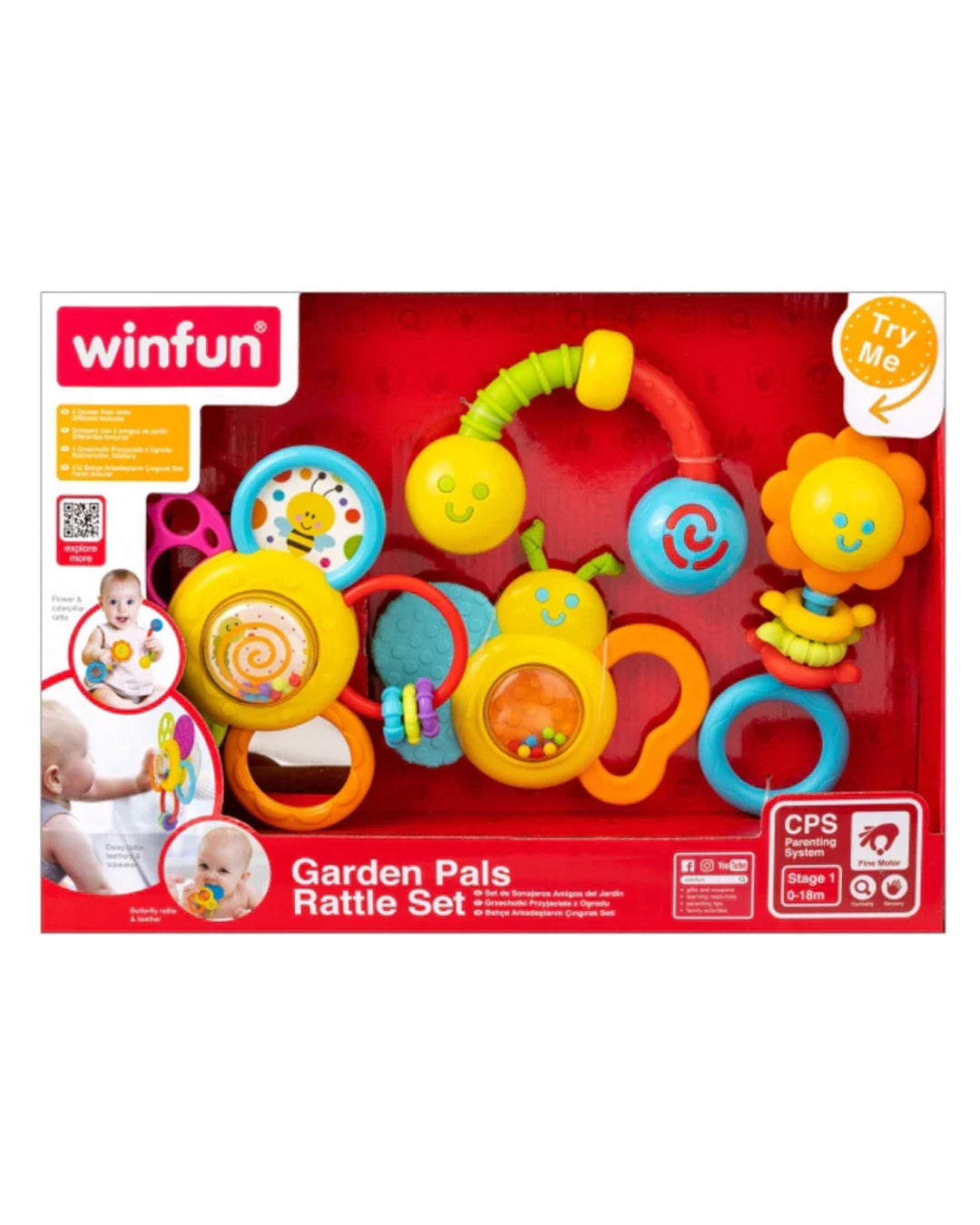 WinFun Spinning Daisy Rattle ’N Teether
