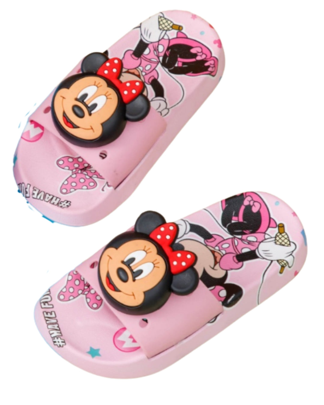 Pink Minnie Mouse Kids Slippers (Assorted Sizes 31-35 )