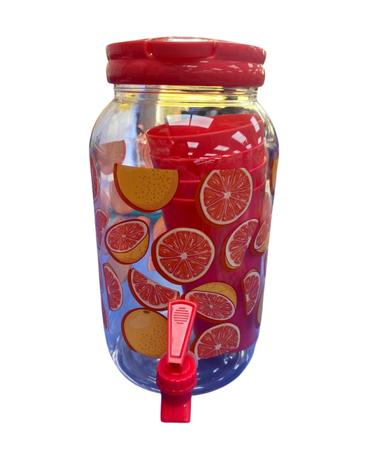 38L Orange Water Bucket Set with 4 Cups