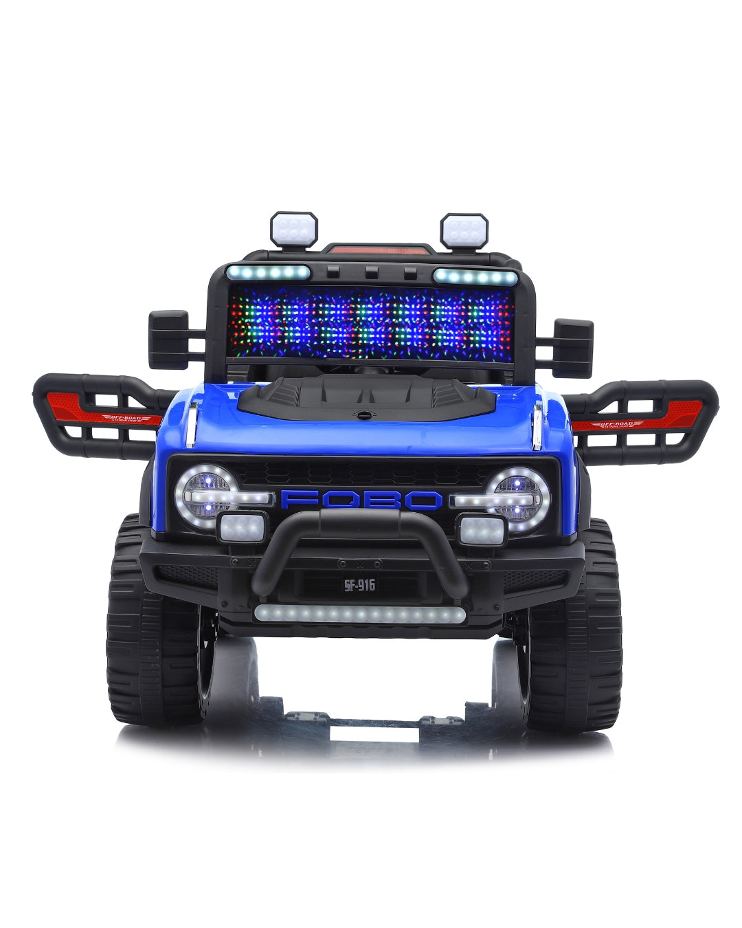 Electric Blue Ride-On Off-Road Jeep