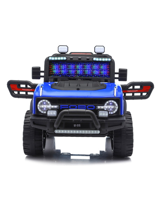 Electric Blue Ride-On Off-Road Jeep