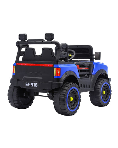 Electric Blue Ride-On Off-Road Jeep