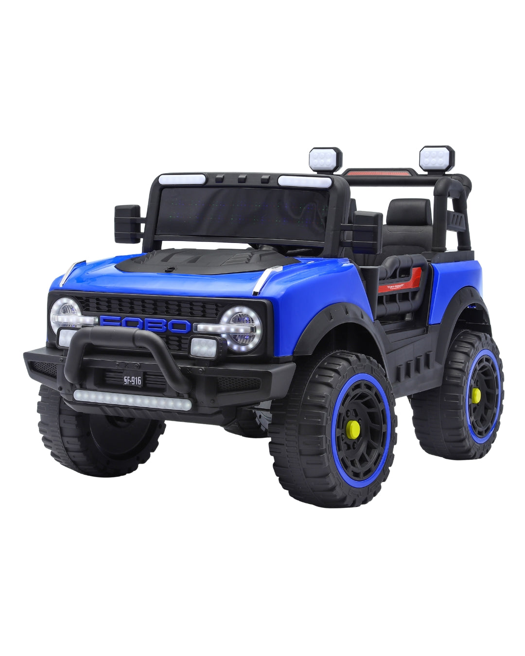 Electric Blue Ride-On Off-Road Jeep