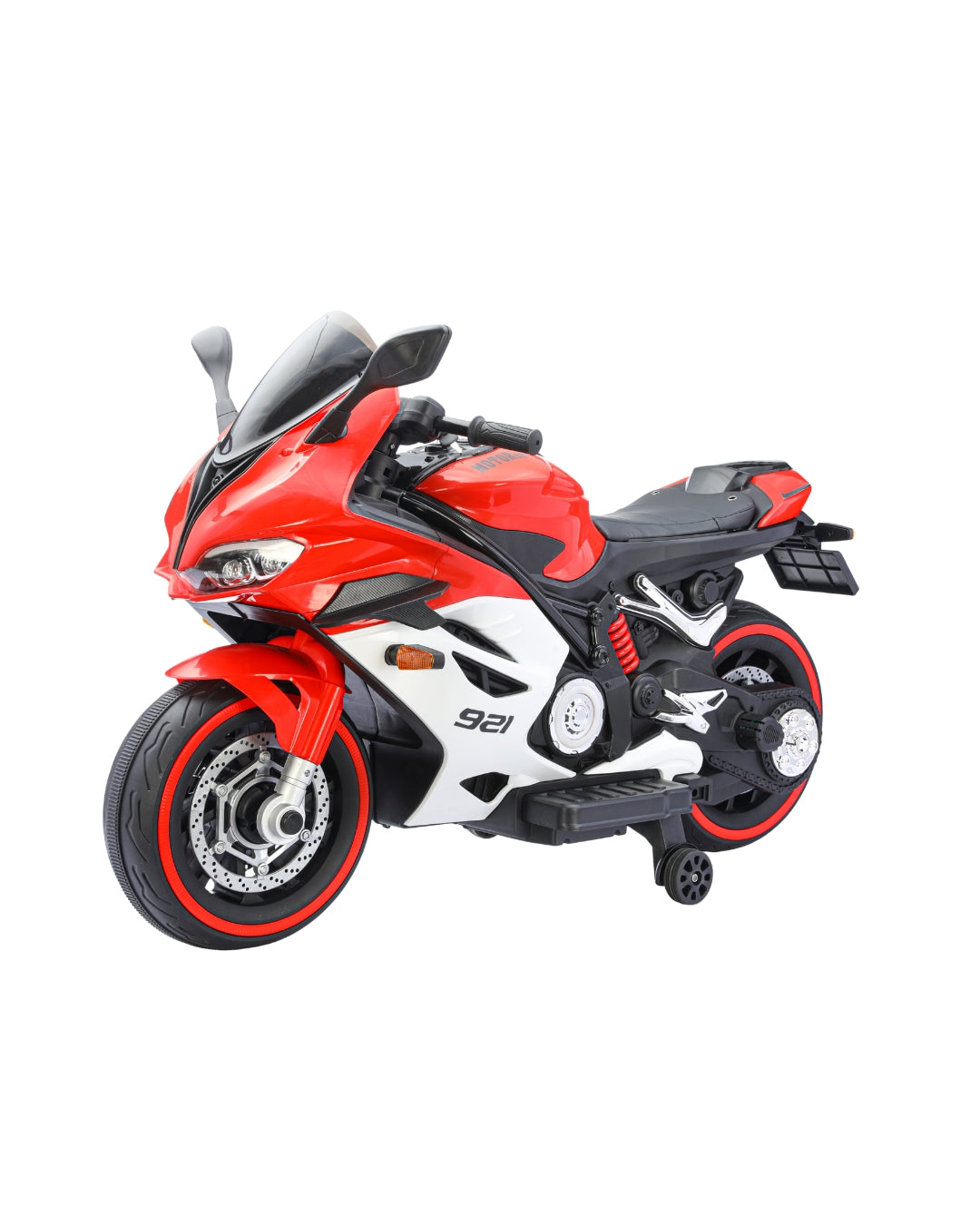 Red Electric Sports Motorcycle