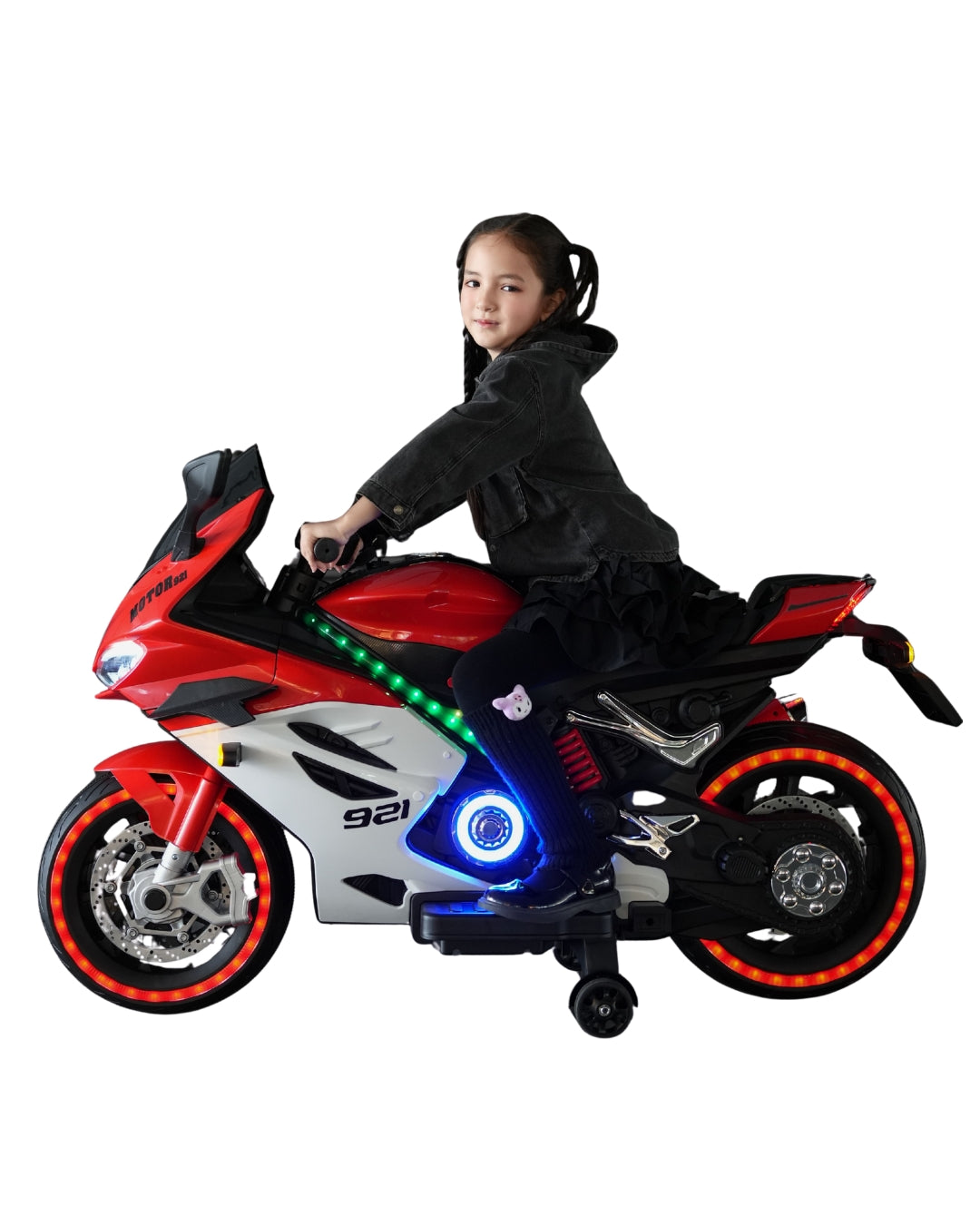 Red Electric Sports Motorcycle