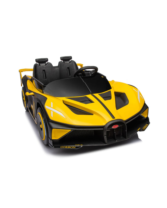 Bugatti-Style Electric Ride-On Car - Yellow