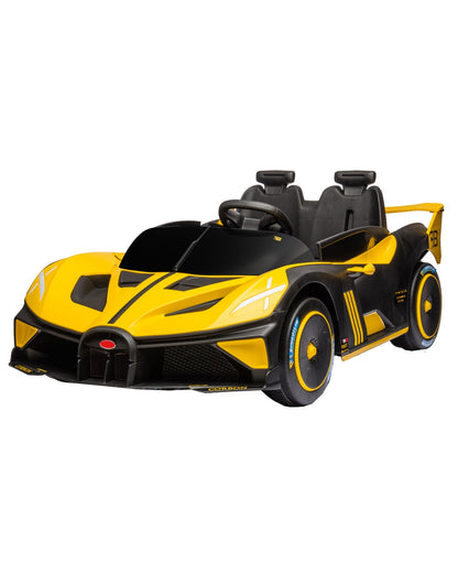 Bugatti-Style Electric Ride-On Car - Yellow