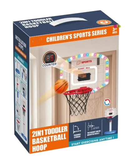 2-in-1 Toddler Basketball Hoop Set