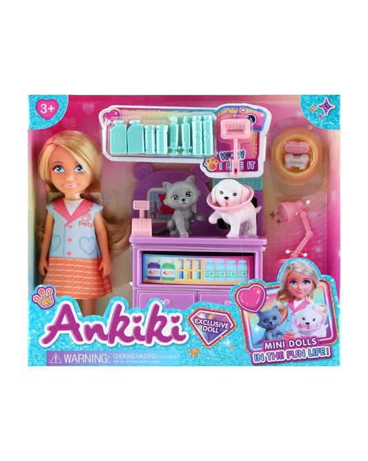 Ankiki 5-Inch Doll with Pet Care Playset