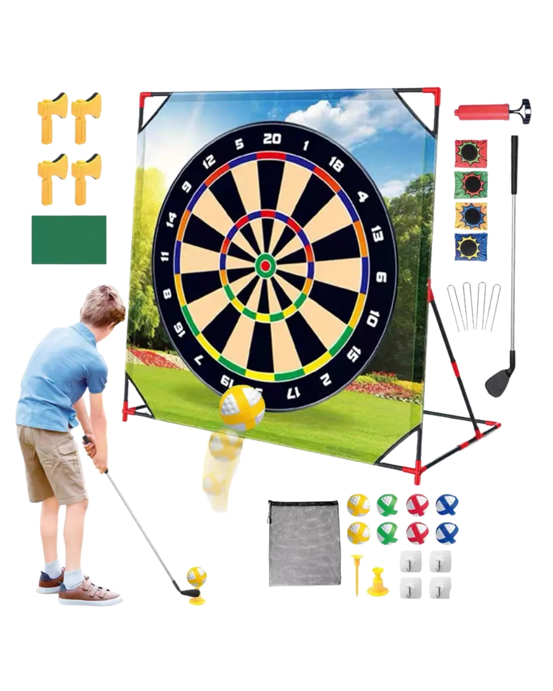 Golf Chipping & Dart Board Game Set