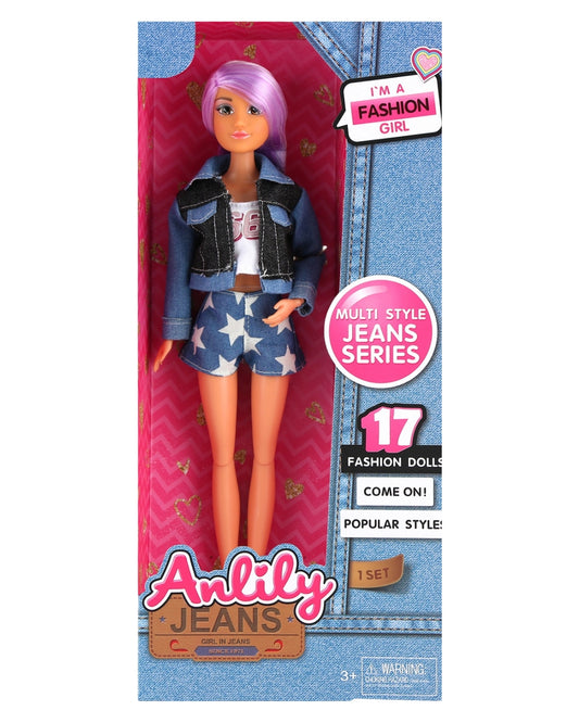 Anlily Purple Hair Jeans Doll