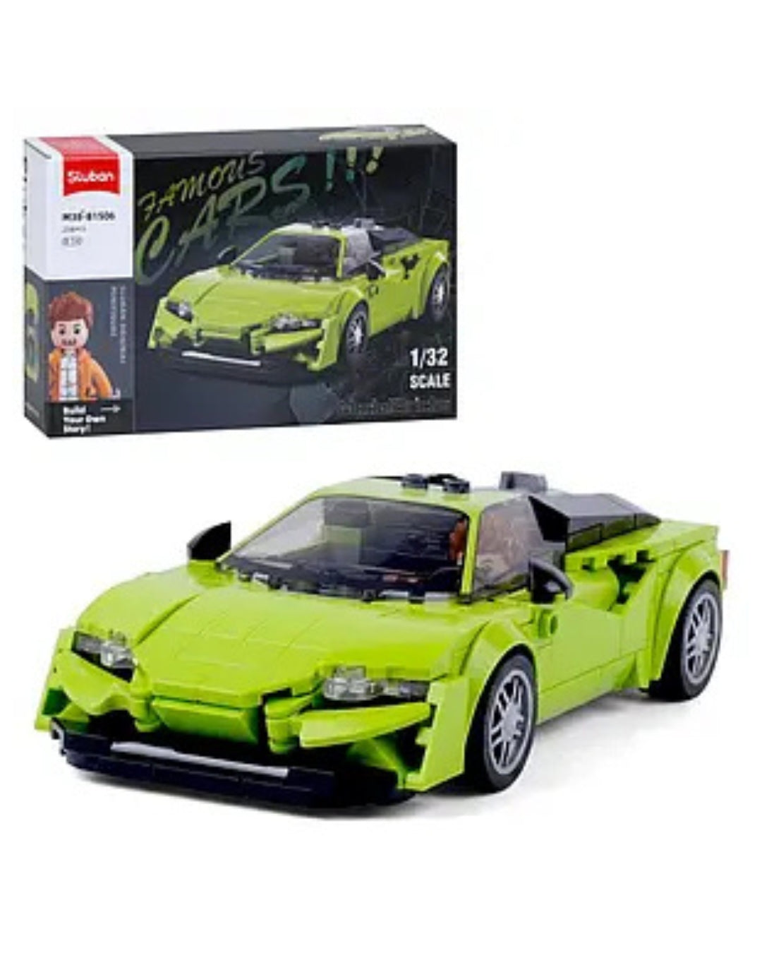 Sluban Green Sports Car Set