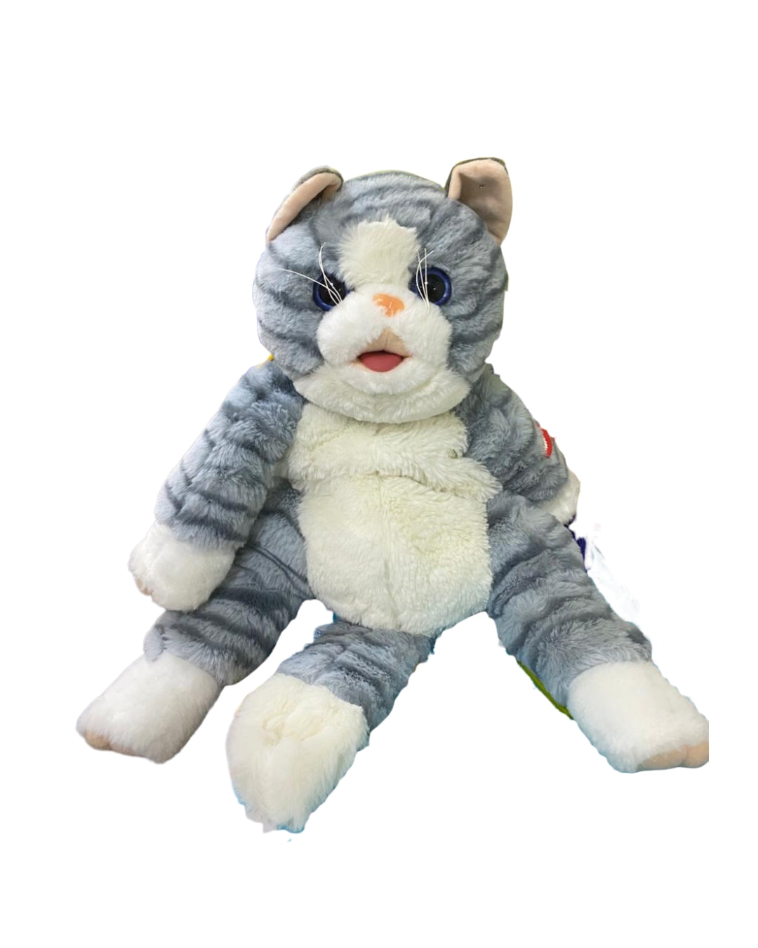 Gray Plush Cat Shoulder Bag