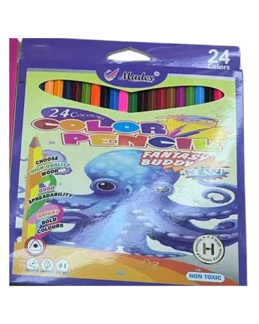 24 Colored Pencils Set (Assorted Designs)