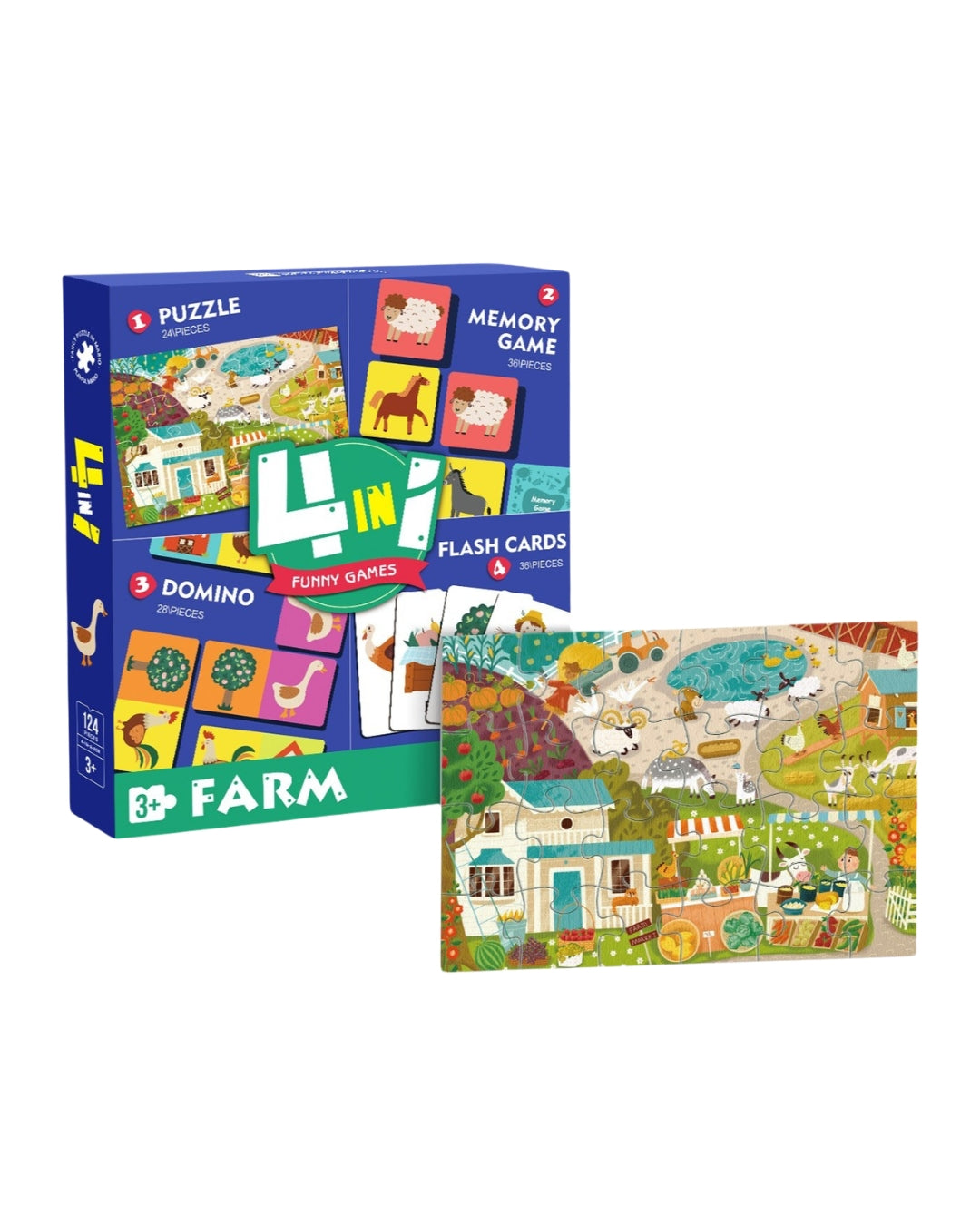 4-in-1 Farm Educational Game Set