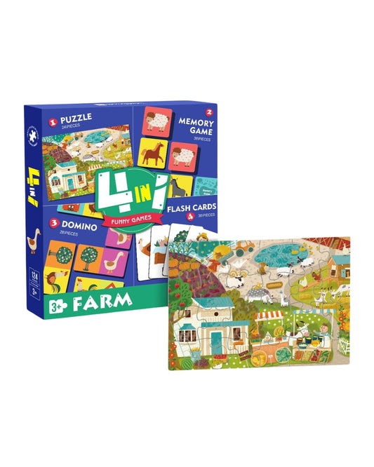 4-in-1 Farm Educational Game Set