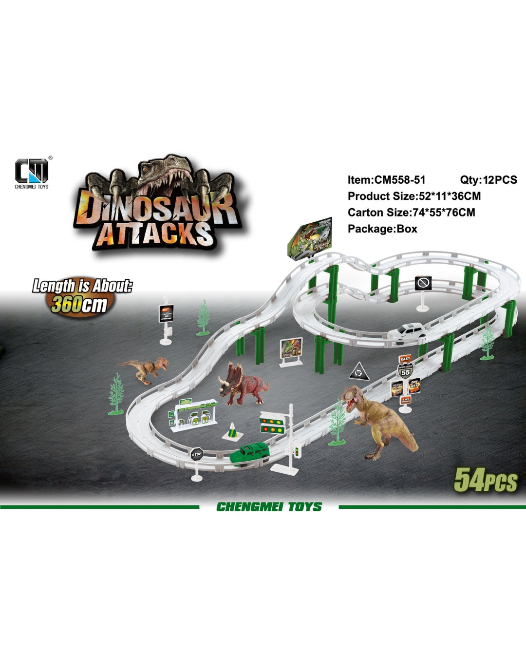 Dinosaur Attacks Track Set