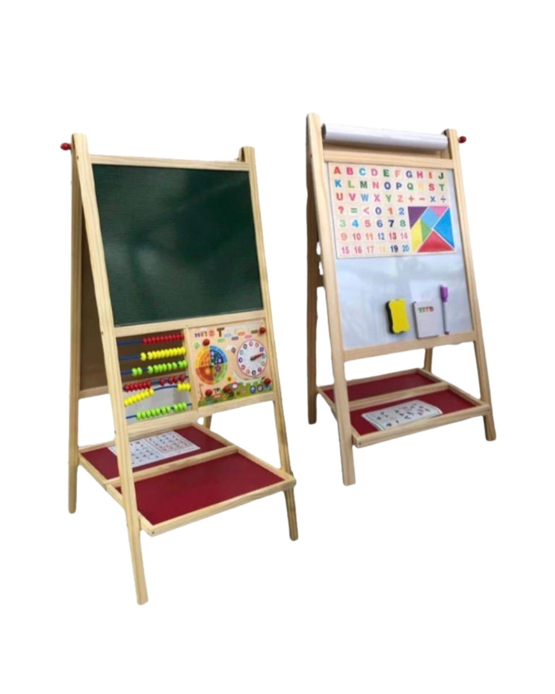 Wooden Double-Sided Easel with Abacus – 73.5cm