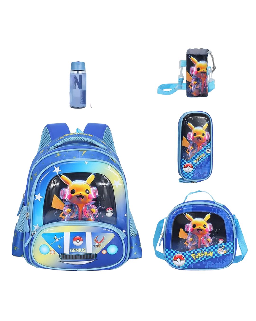 Genius 12-Inch Pikachu 5-Piece School Set