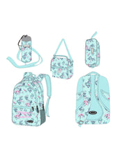 Genius 16" Floral School Bag Set