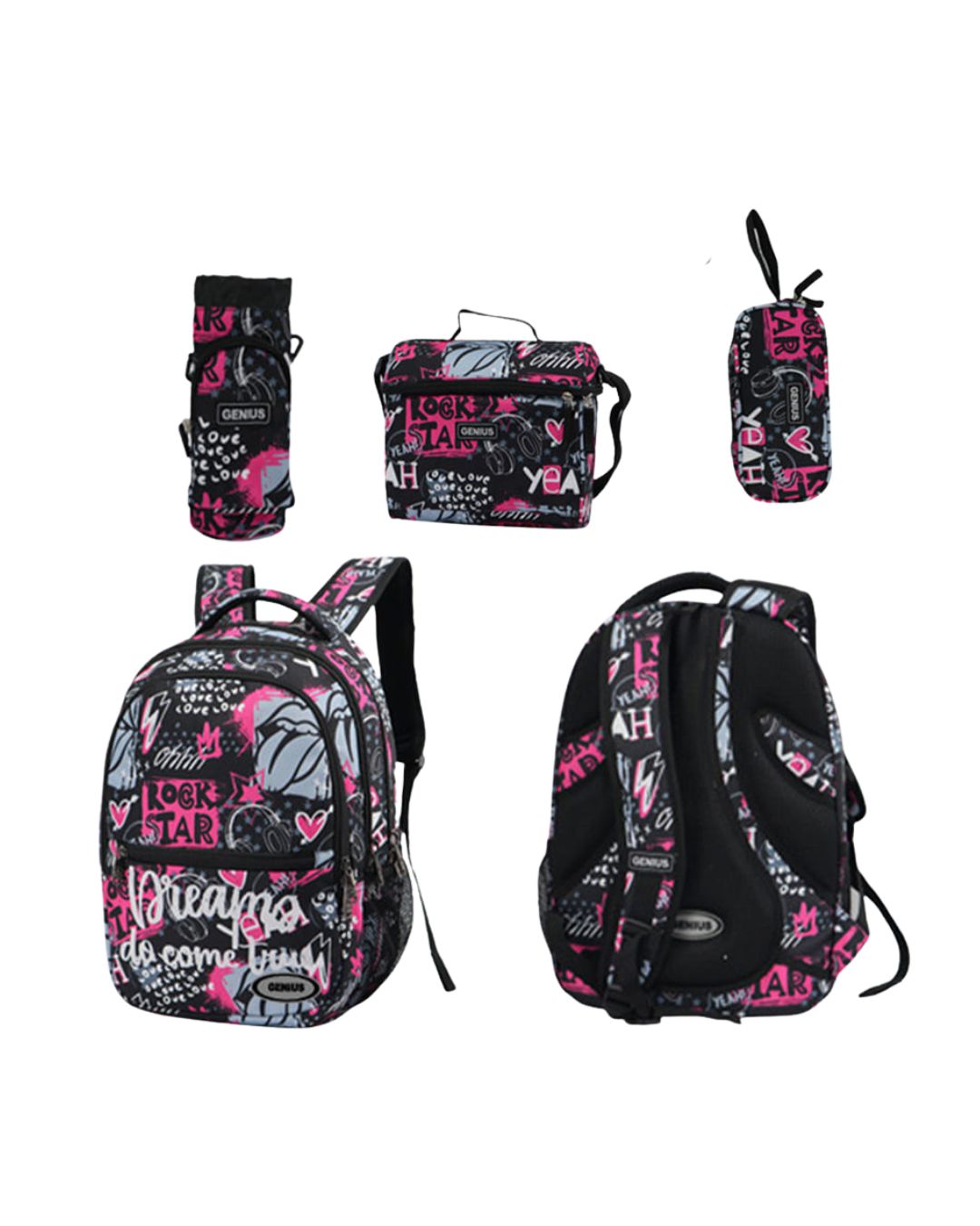 Genius 16" Graffiti School Bag Set