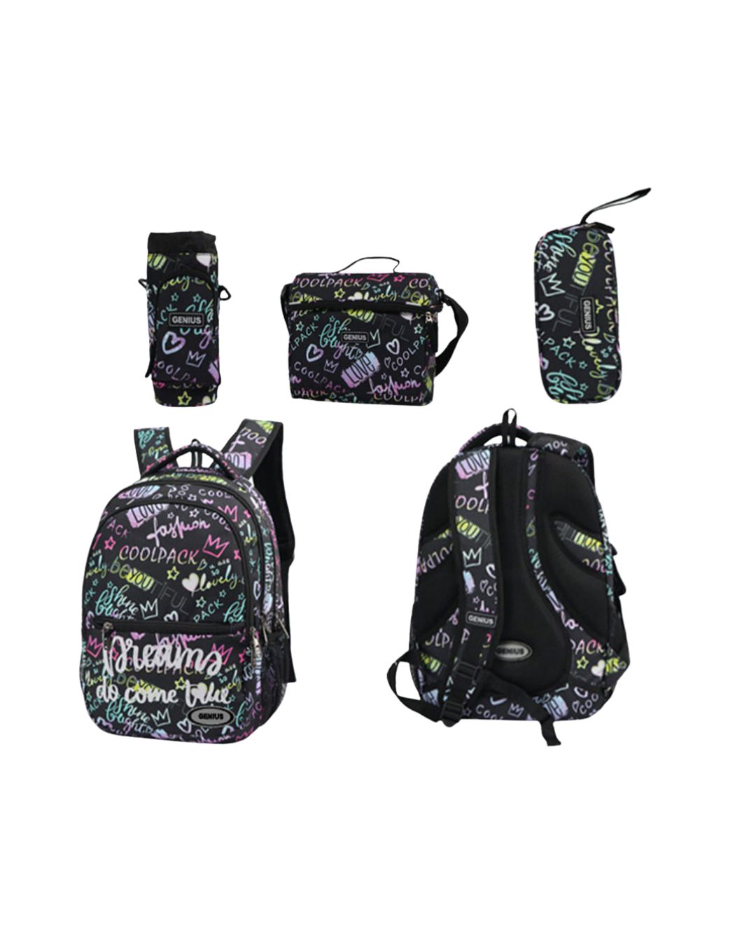 Genius 16" Dreams Graffiti School Bag Set