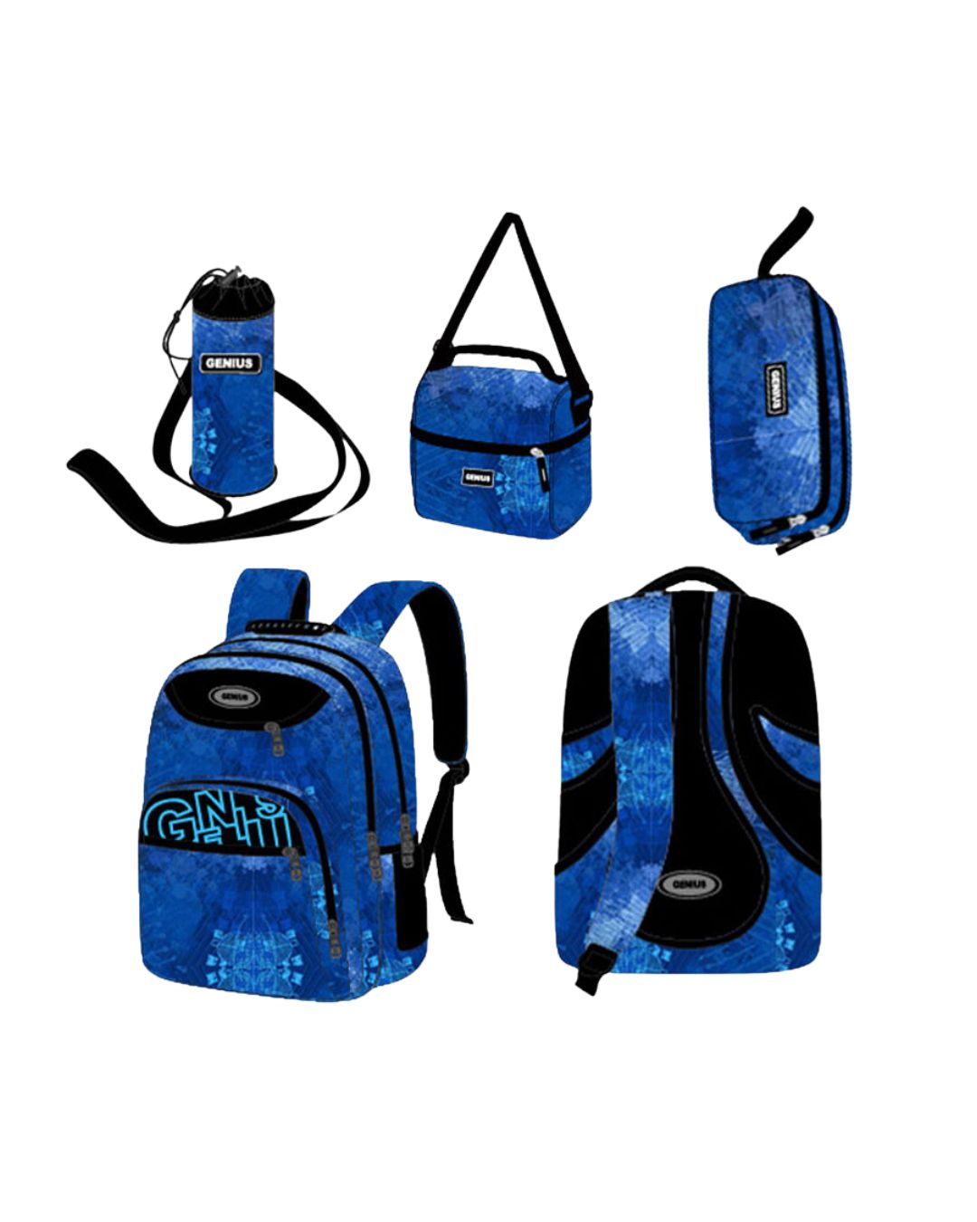 Genius 16" Blue School Bag Set