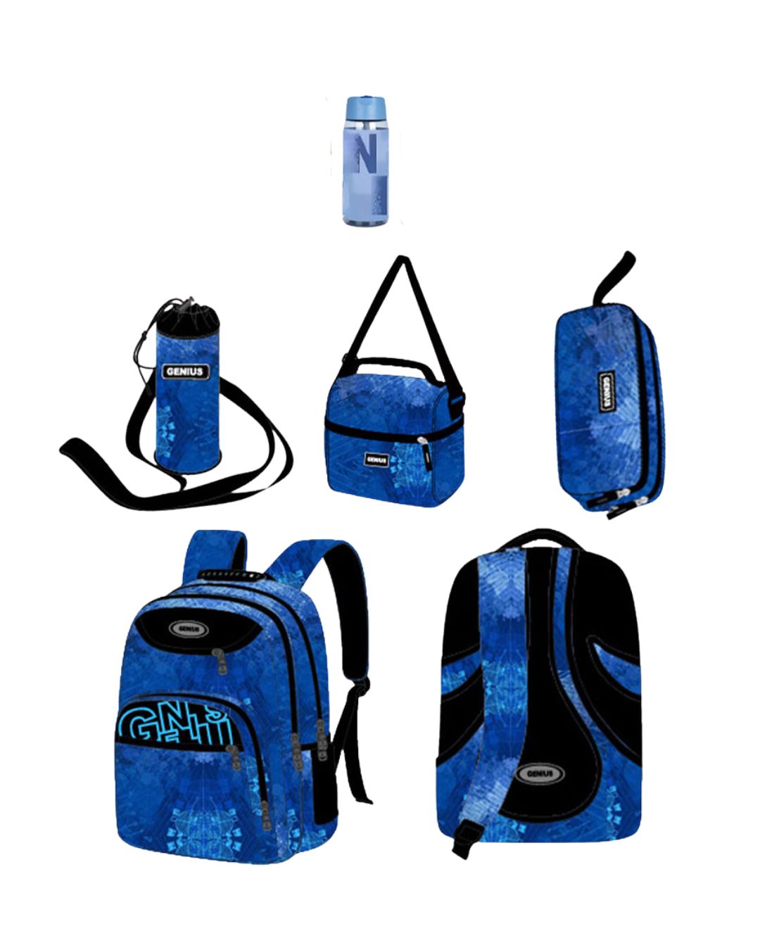Genius 16" Blue School Bag Set